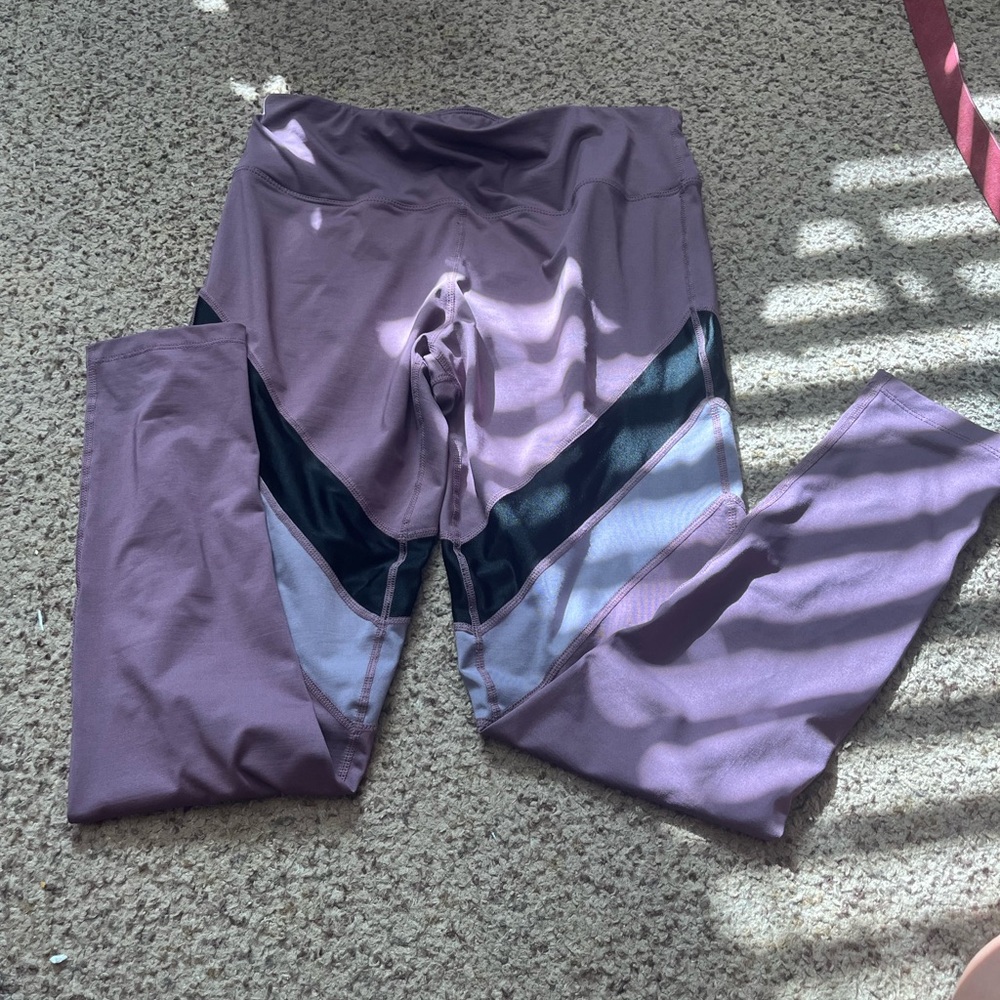 Women's Lavender and Black Leggings